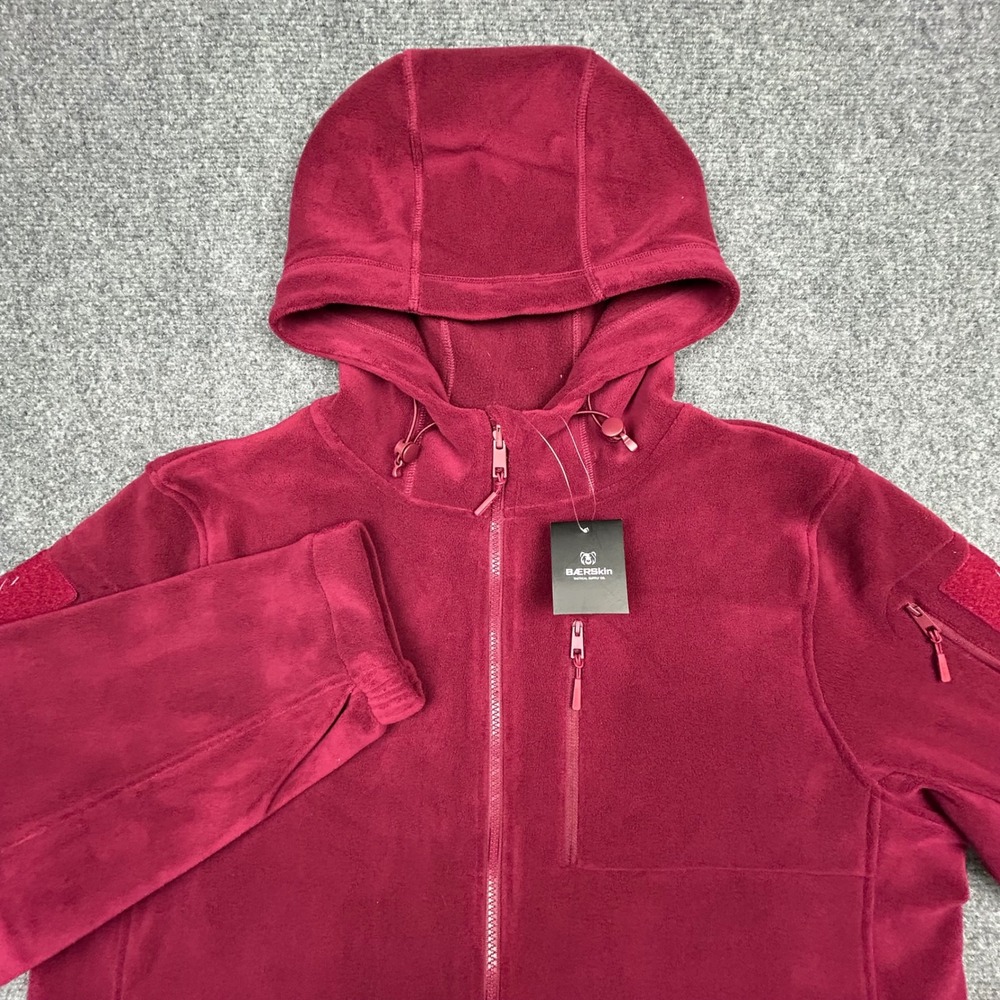 Baerskin Tactical Fleece Hoodie 4.0 Womens XL Burgundy Full Zip Hooded Jacket